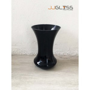 BLACK-H0925-25TL - Black Handmade Colour Vase
